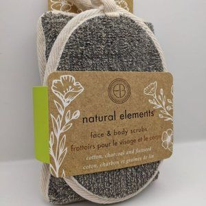 Natural Elements Body & Face Scrubs, Flaxseed and Charcoal, Deep Exfoliating